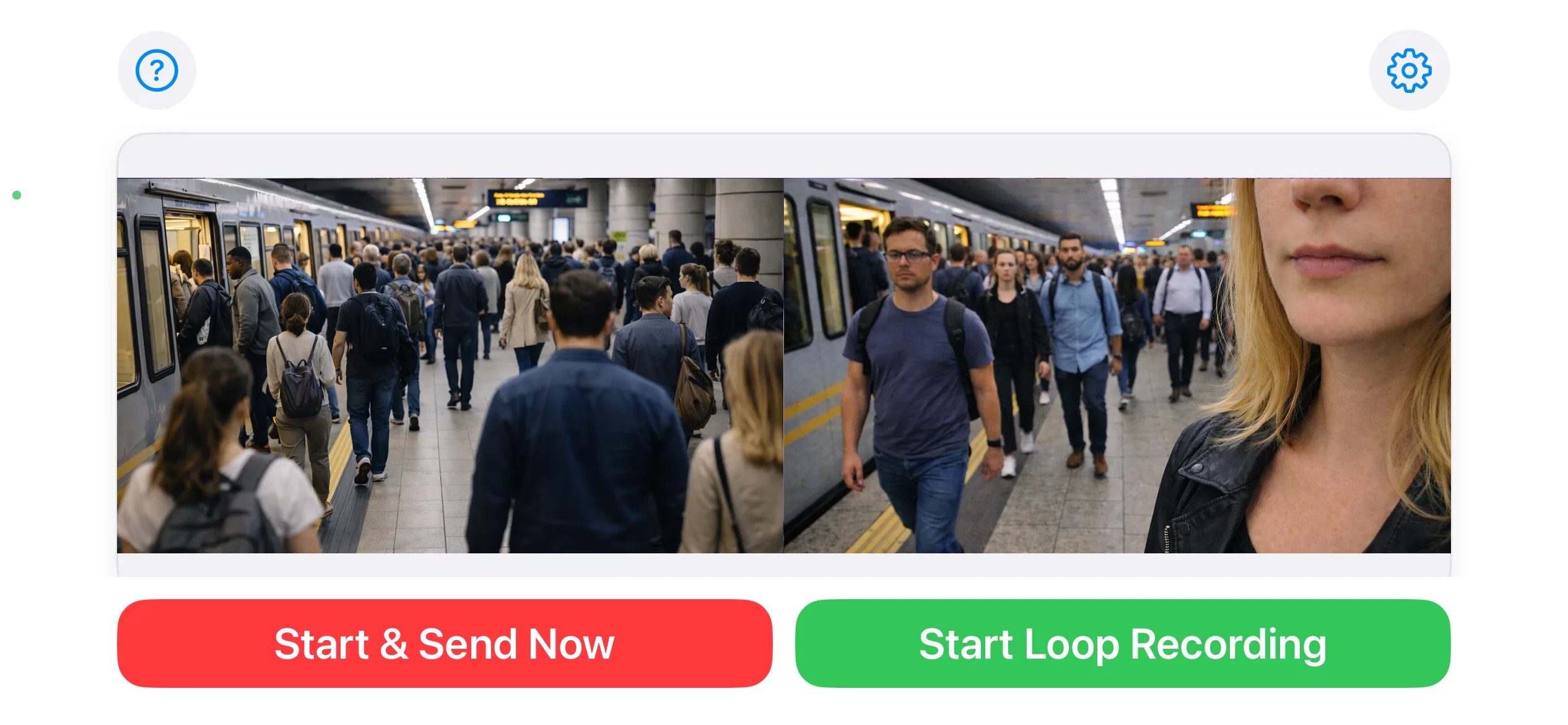 Perusnakyma with Start and Send Now and Start Loop Recording actions