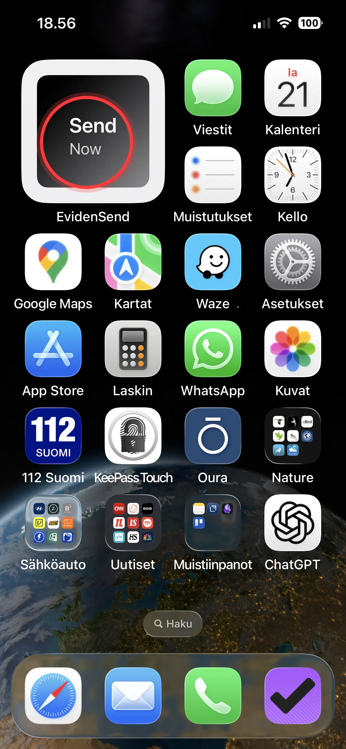 EvidenSend home screen widget view