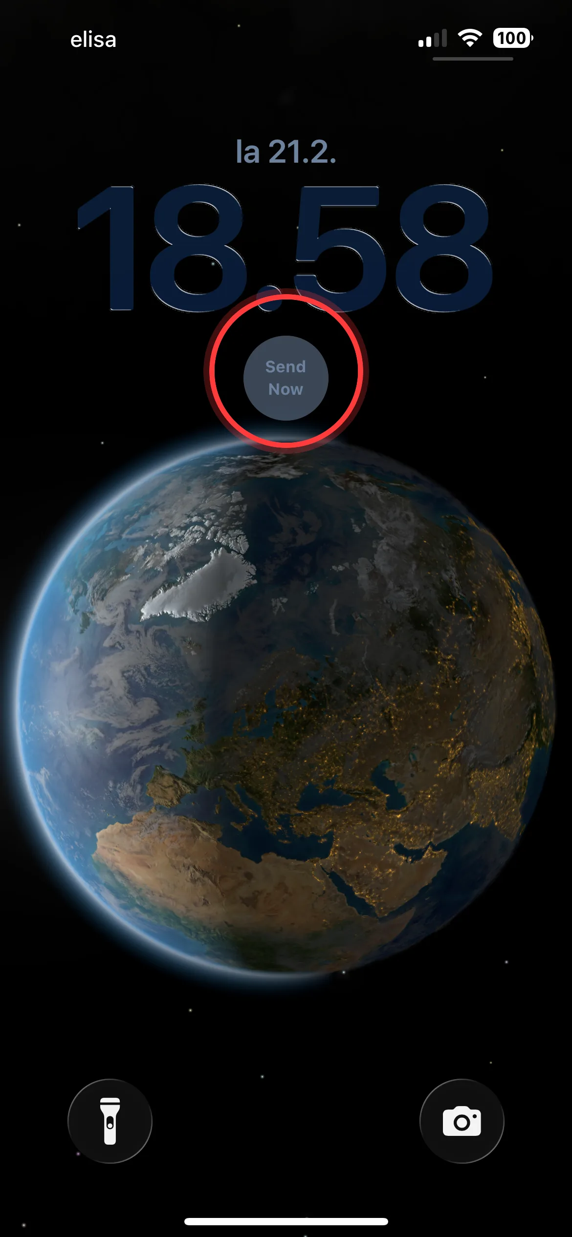 EvidenSend lock screen widget view
